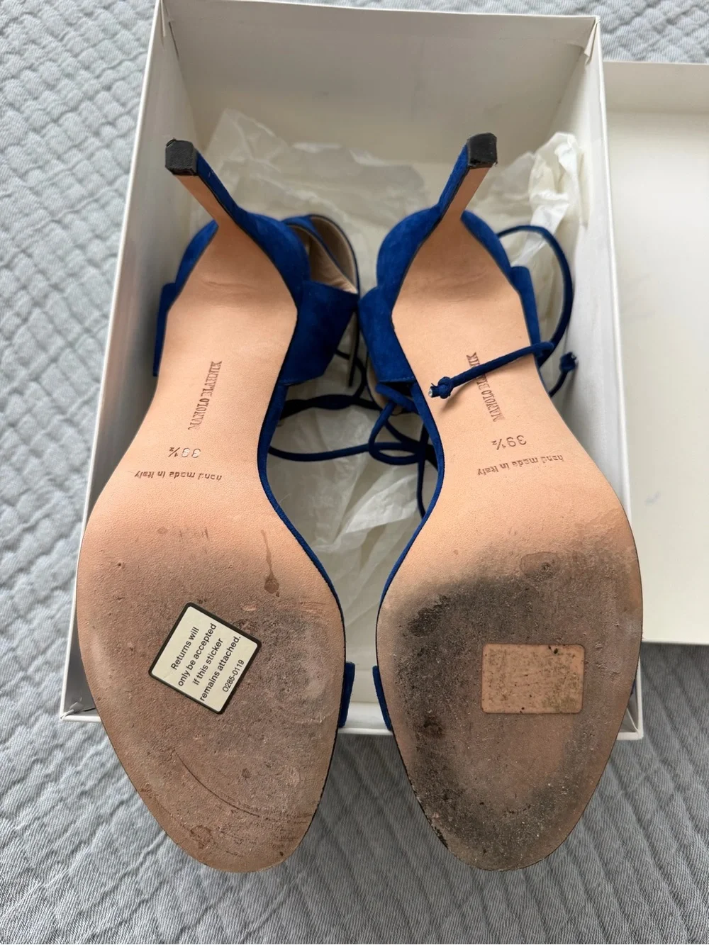 Manolo Blahnik Laramod Cobalt Blue Sz. 39.5 Originally $815